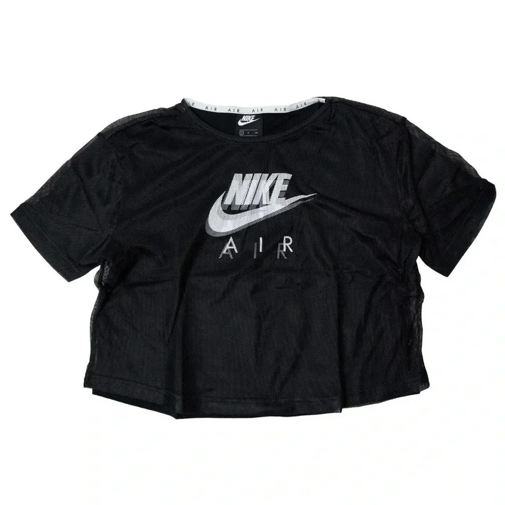 NIKE WOMEN AIR MESH TEE (BLACK / BLACK / WHITE)